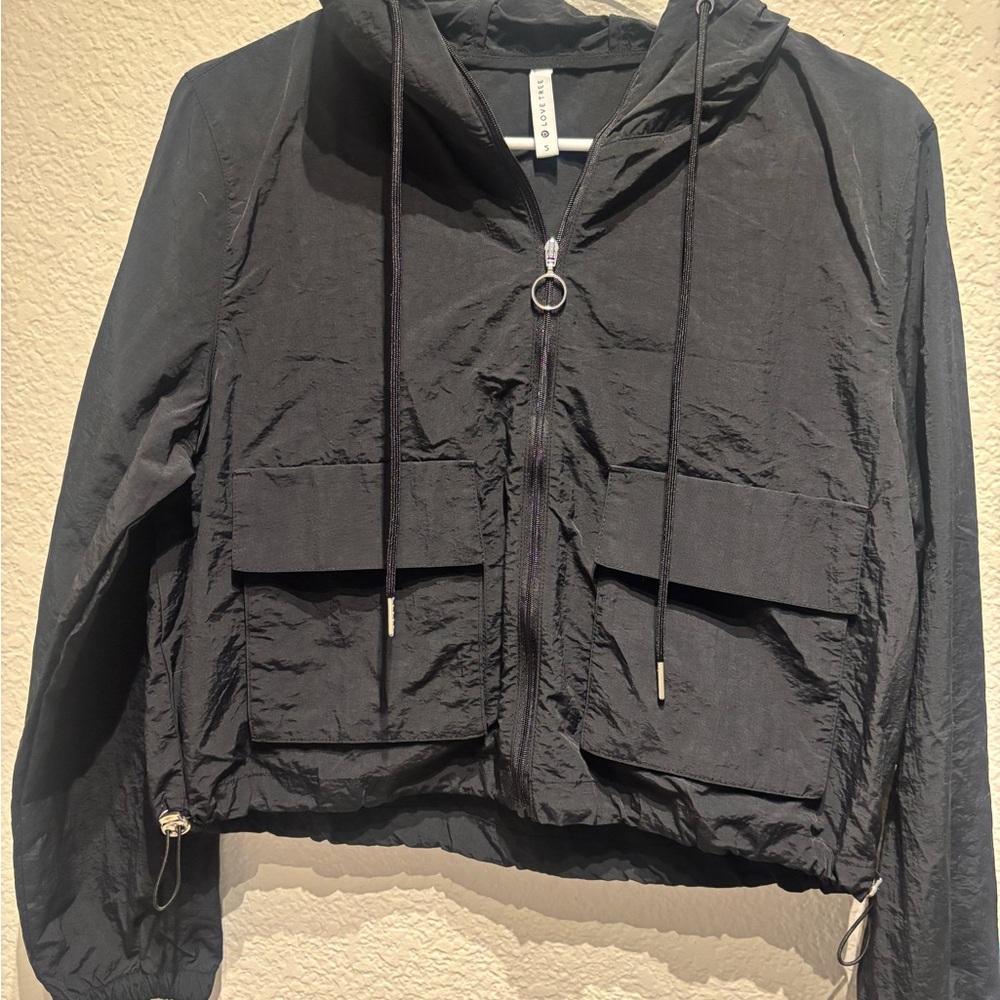 Love Tree Black Utility Jacket with Drawstring